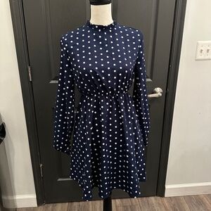 Blue Lantern Sleeve Dress.
